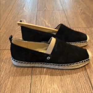Sam Edelman Black Flats with Tan Sole